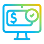 Monitor with dollar sign icon