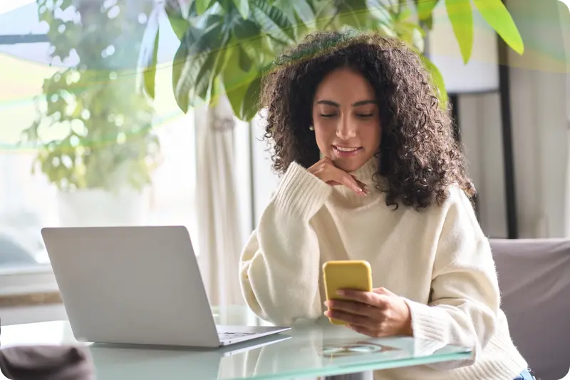 Woman looking at mobile