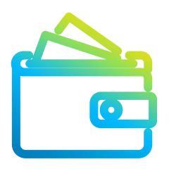 Wallet blue icon
